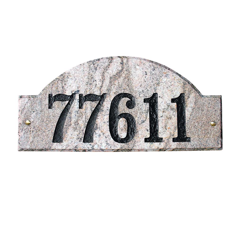 Rid-4703-fc 9 In. Ridgecrest Arch Five Color Natural Stone Color Solid Granite Address Plaque