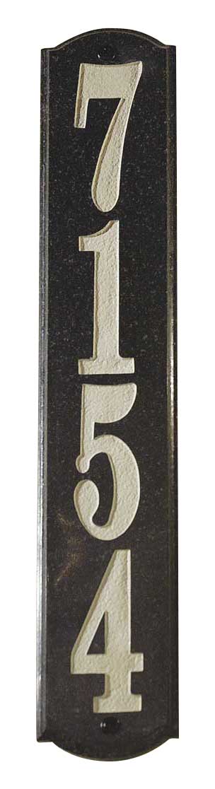 Wex-4719-bp 4.5 In. Wexford Vertical Polished Black Stone Color Solid Granite Address Plaque