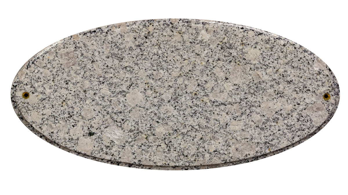 Roc-4701-wg 9 In. Rockport Oval In White Granite Natural Stone Color Solid Granite Address Plaque