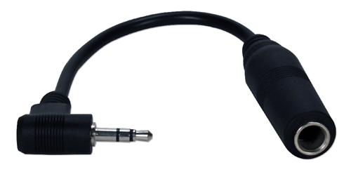 3.5 mm Male Right-Angle to 0.25 Female Audio Stereo Adaptor 3.5 mm Male Right-Angle to 0.25 Female Audio Stereo Adaptor
