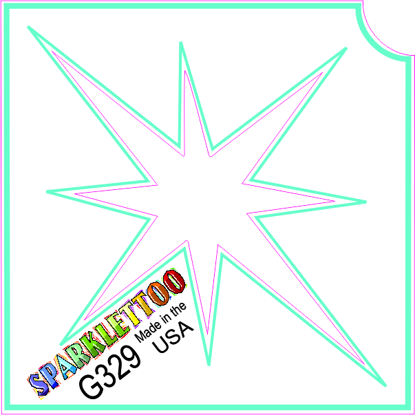 G329-2 1.5 x 2.3 x 2.3 in. 2-Ply North Star Design Glitter Tattoo - Pack of 100
