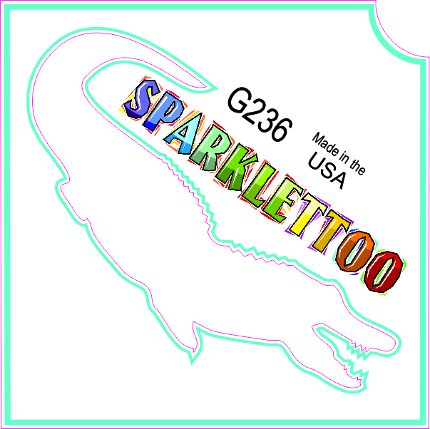 G236-2 1.5 x 2.3 x 2.3 in. 2-Ply Alligator Design Glitter Tattoo - Pack of 100