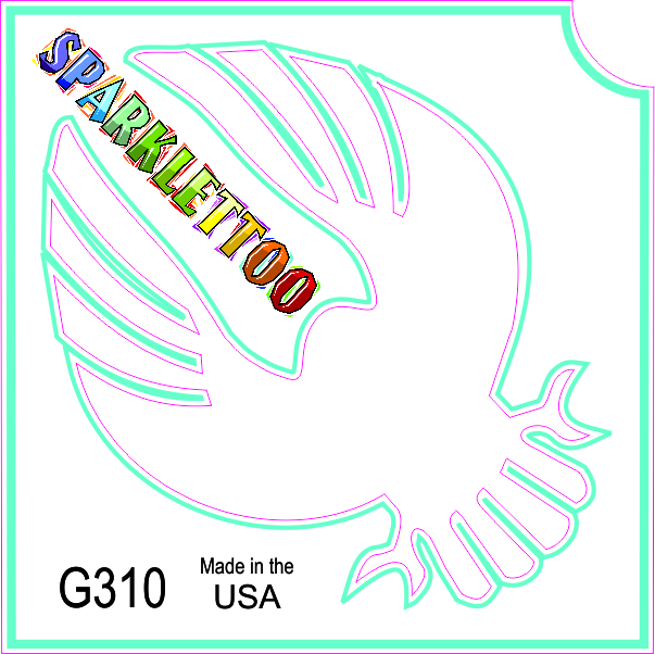 G310 1.5 x 2.3 x 2.3 in. 3-Ply Bird Symbol Design Glitter Tattoo - Pack of 100