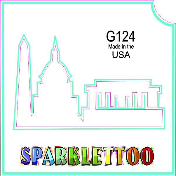 G124-2 1.5 x 2.3 x 2.3 in. 2-Ply Capitol Design Glitter Tattoo - Pack of 100