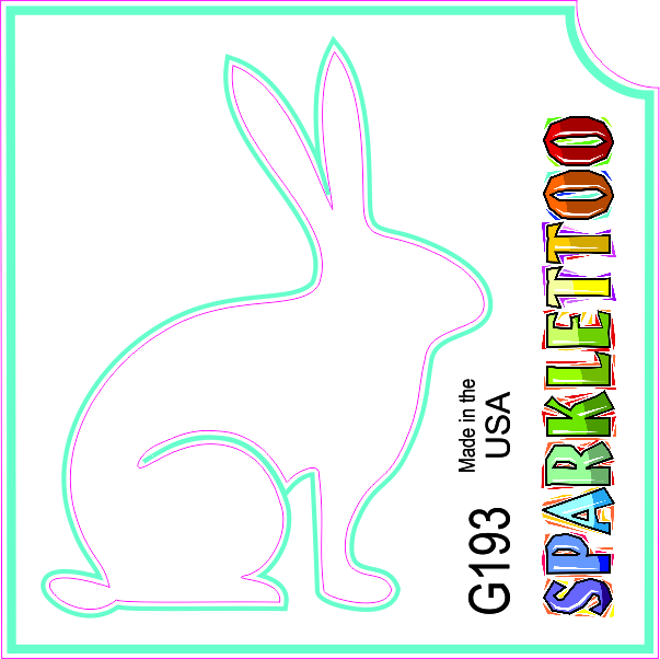 G193 1.5 x 2.3 x 2.3 in. 3-Ply Rabbit Design Glitter Tattoo - Pack of 100