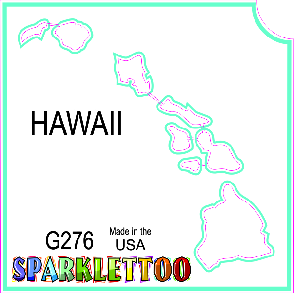 G276-2 1.5 x 2.3 x 2.3 in. 2-Ply Hawaii Design Glitter Tattoo - Pack of 100