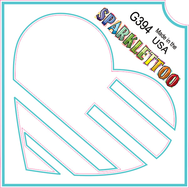 G394-2 1.5 x 2.3 x 2.3 in. 2-Ply Flag Heart Design Glitter Tattoo - Pack of 100