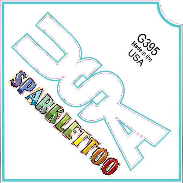 G395-2 1.5 x 2.3 x 2.3 in. 2-Ply USA 2 Design Glitter Tattoo - Pack of 100