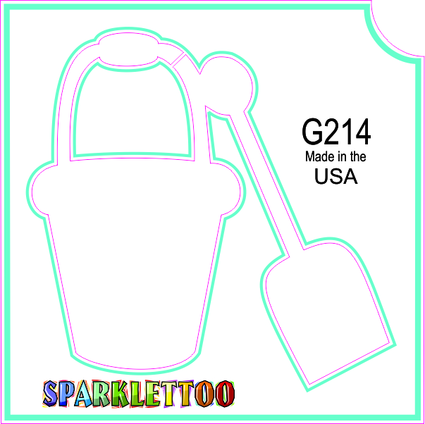 G214-2 1.5 x 2.3 x 2.3 in. 2-Ply Sand Pail Design Glitter Tattoo - Pack of 100