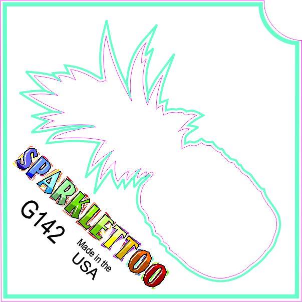G142-2 1.5 x 2.3 x 2.3 in. 2-Ply Pineapple Design Glitter Tattoo - Pack of 100