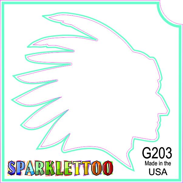 G203 1.5 x 2.3 x 2.3 in. 3-Ply Indian Design Glitter Tattoo - Pack of 100