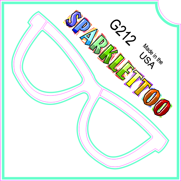 G212-2 1.5 x 2.3 x 2.3 in. 2-Ply Sun Glasses Design Glitter Tattoo - Pack of 100