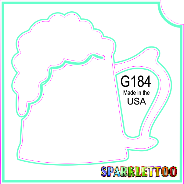 G184 1.5 x 2.3 x 2.3 in. 3-Ply Mug Of Beer Design Glitter Tattoo - Pack of 100