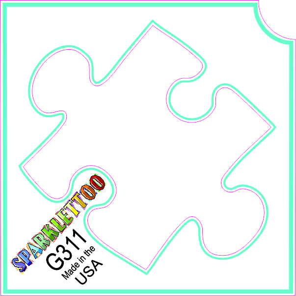 G311 1.5 x 2.3 x 2.3 in. 3-Ply Puzzle Design Glitter Tattoo - Pack of 100