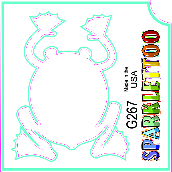 G267 1.5 x 2.3 x 2.3 in. 3-Ply Frog 2 Design Glitter Tattoo - Pack of 100