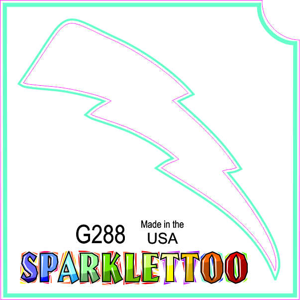 G288-2 1.5 x 2.3 x 2.3 in. 2-Ply Lightning Design Glitter Tattoo - Pack of 100