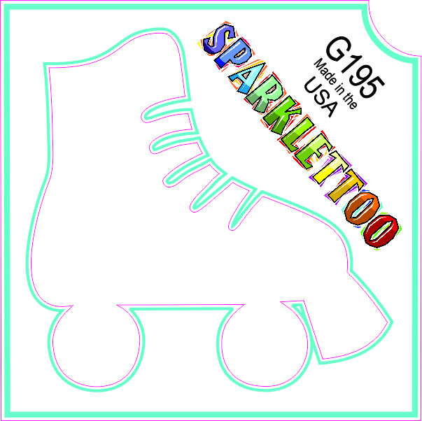 G195-2 1.5 x 2.3 x 2.3 in. 2-Ply Skate Design Glitter Tattoo - Pack of 100