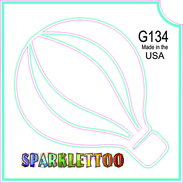 G134-2 1.5 x 2.3 x 2.3 in. 2-Ply Hot Air Balloon Design Glitter Tattoo - Pack of 100