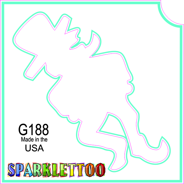 G188-2 1.5 x 2.3 x 2.3 in. 2-Ply Leprechaun Design Glitter Tattoo - Pack of 100