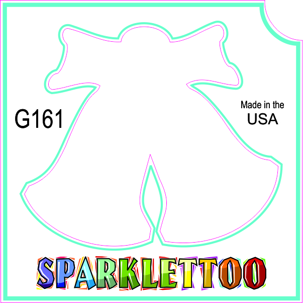 G161-2 1.5 x 2.3 x 2.3 in. 2-Ply Bells Design Glitter Tattoo - Pack of 100