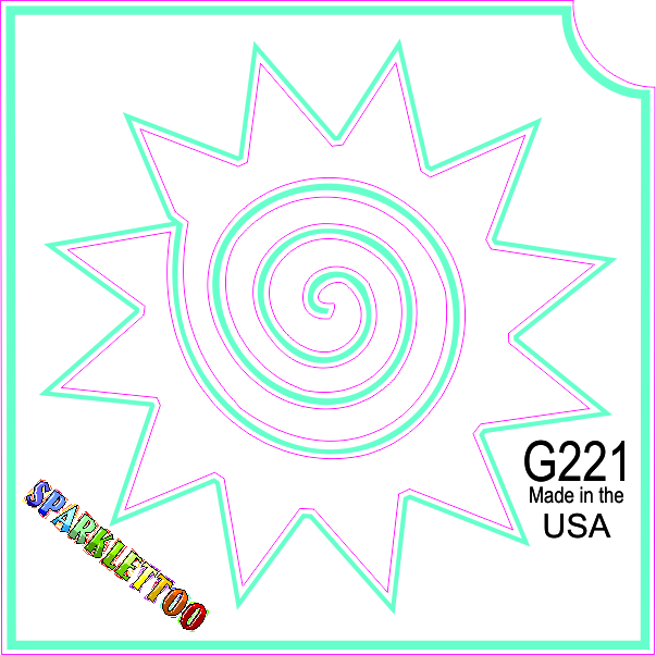 G221-2 1.5 x 2.3 x 2.3 in. 2-Ply Twirl Star Design Glitter Tattoo - Pack of 100