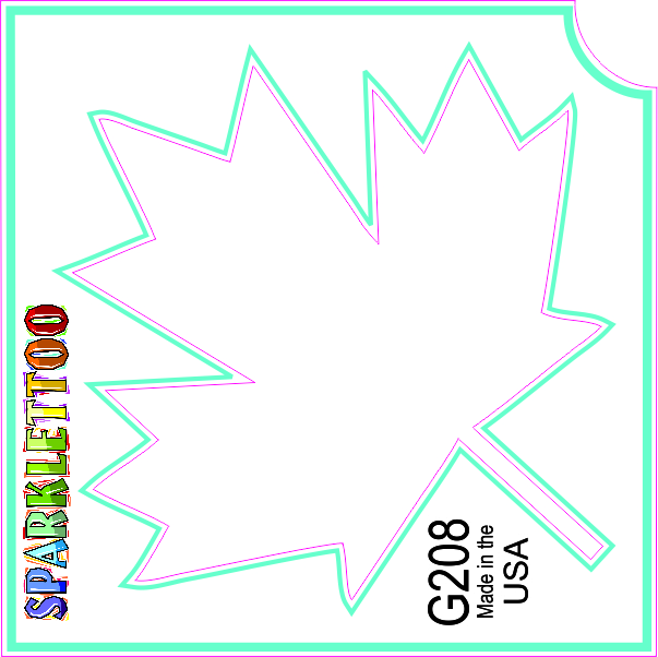 G208 1.5 x 2.3 x 2.3 in. 3-Ply Canada Leaf Design Glitter Tattoo - Pack of 100