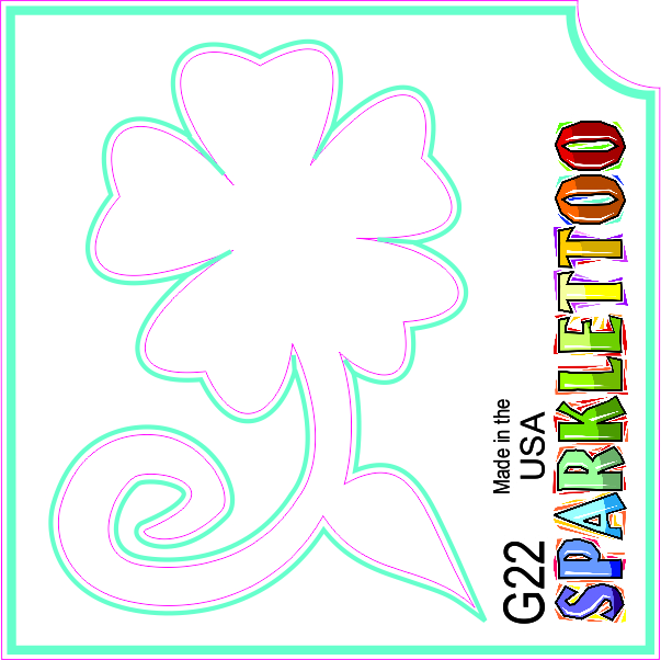 G22 2 x 2 in. 3 Ply Flower With Stem Design Glitter Tattoo, Pack of 100