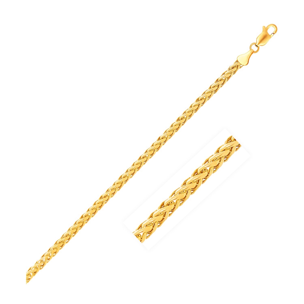 D64887933-8 4.1 Mm 14k Yellow Gold Diamond Cut Round Franco Bracelet - Size 8 In.