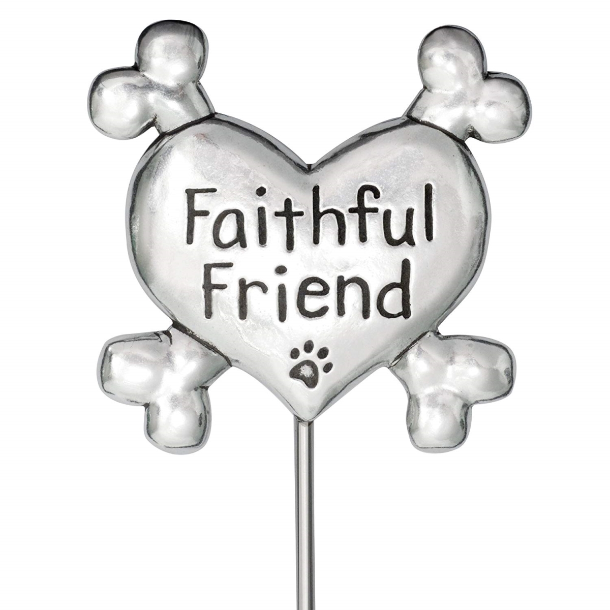 844587012156 9 In. Pewter Faithful Friend Pet Memorial, Garden Stake