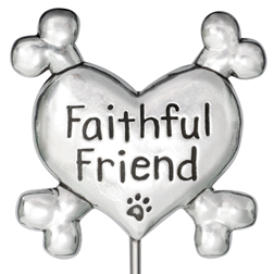 844587032852 Pewter Faithful Friend Pet Memorial, Garden Stake