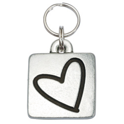 844587036102 Pewter Square Pet Id Tag, Heart