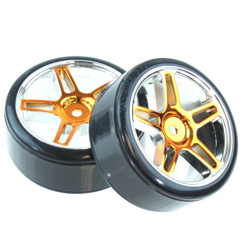 07003o Anodized Drift Wheels & Tires - Orange