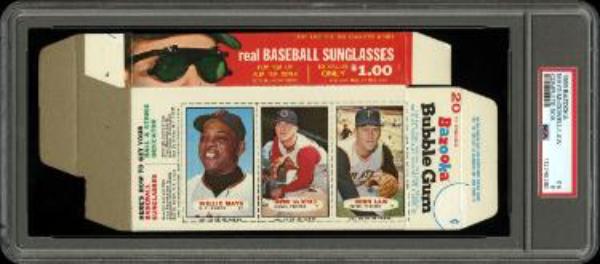 CTBL-042664 1966 Bazooka Complete Box Willie Mays & Vern La with Sammy MC Dowell Card - PSA Graded 5 EX