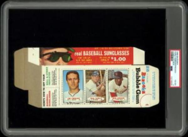CTBL-042677 1966 Bazooka Complete Box Jim Fregosi No.19 & Ron Fairly No.20 & Bob Gibson No.21 PSA Graded 4 VG-EX Card - 25 Piece