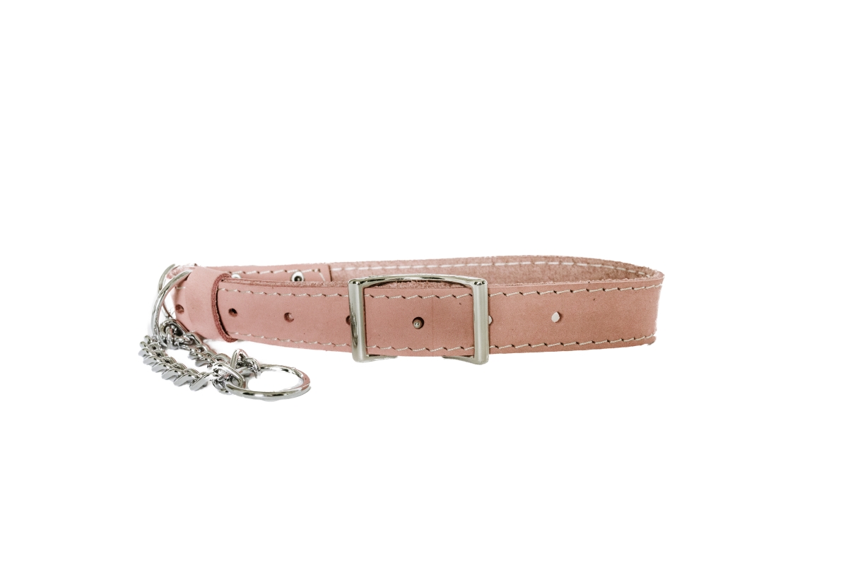 691054770041 Luxury Soft Leather Martingale Collar, Coral - Small