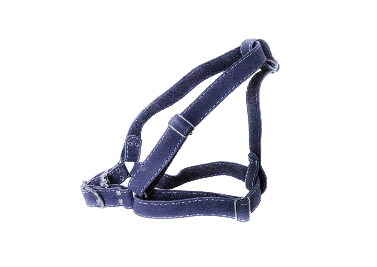 707129281661 Luxury Soft Leather Step-in Harness, Navy - Large