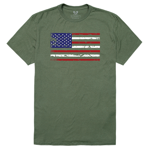 UPC 756873395520 product image for US Flag Relaxed Graphic T-Shirt, Olive - Large | upcitemdb.com