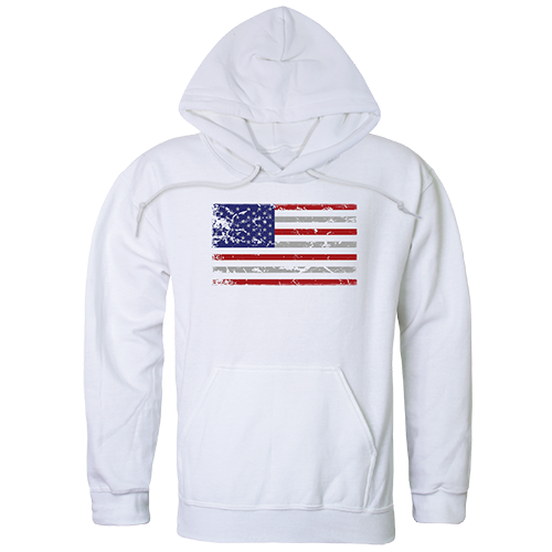 UPC 195073000108 product image for RS4-783-WHT-01 US Flag Graphic Pullover Sweatshirt, White - Small | upcitemdb.com