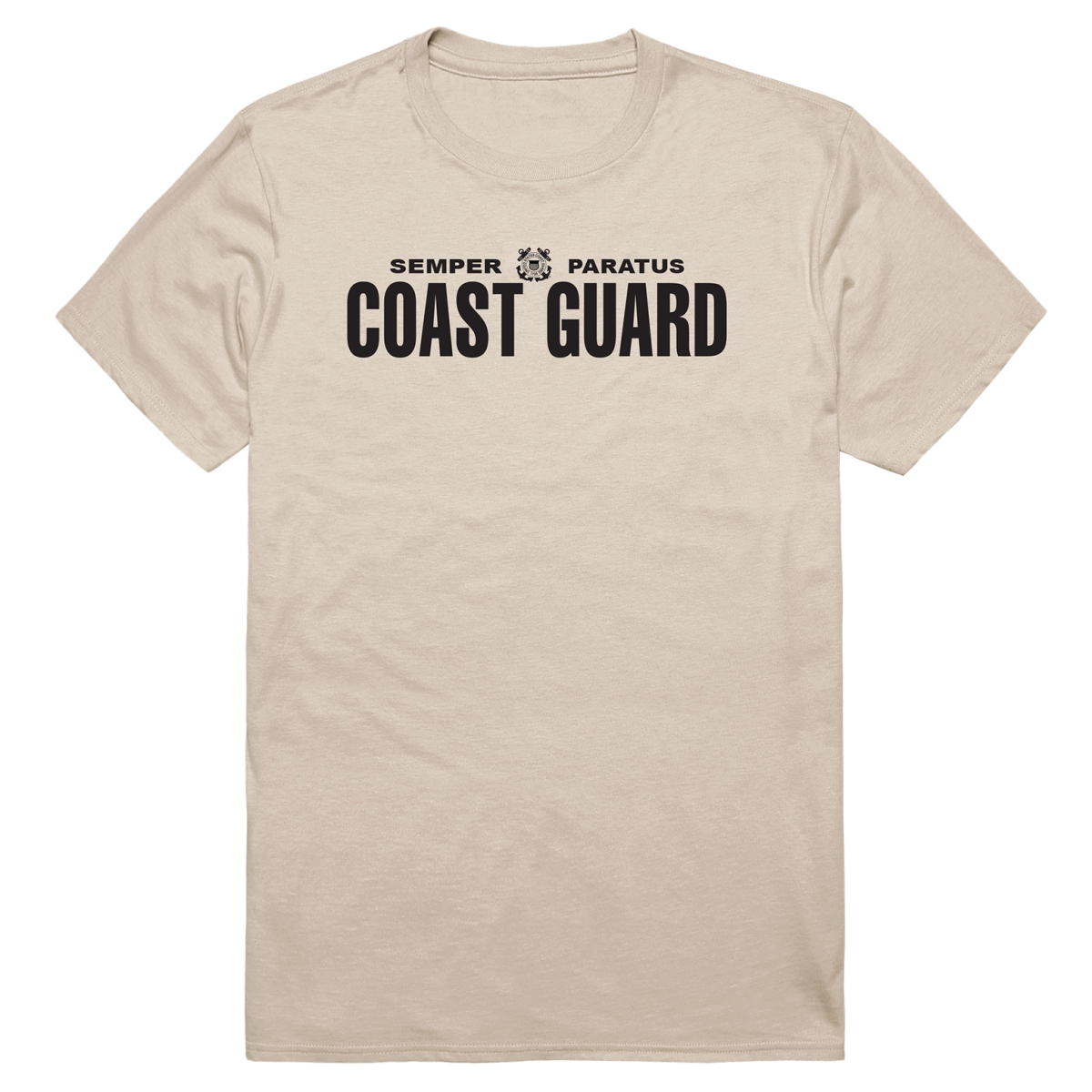 AM5-CG6-SND-03 Basic Military USCG 6 Short Sleeve T-Shirt, Sand - Large