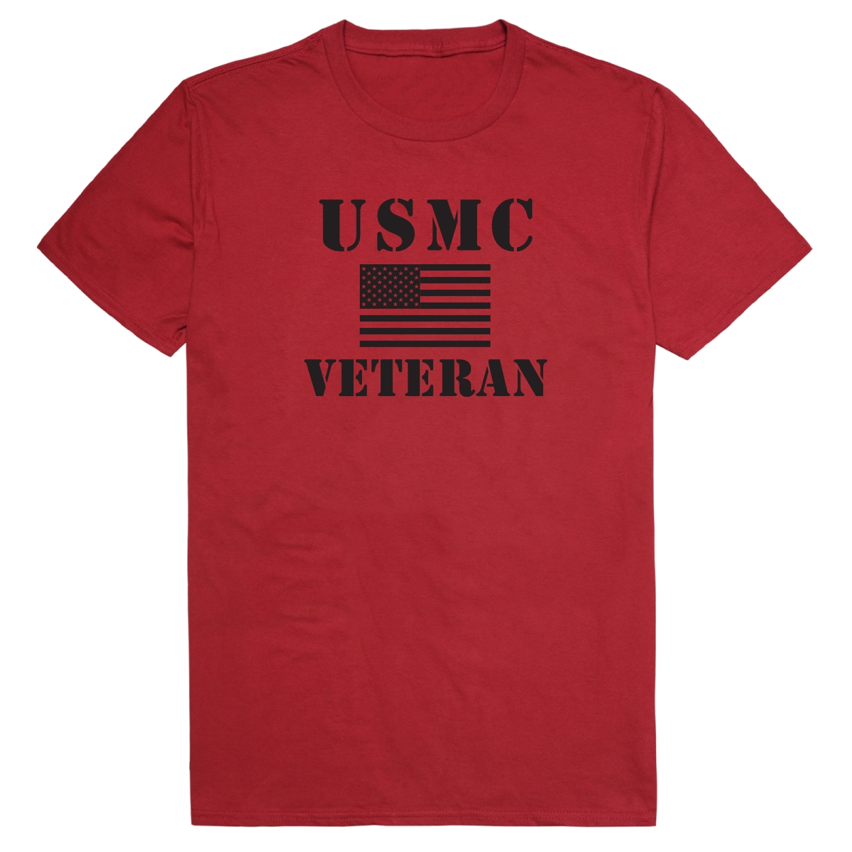 AM5-MC6-CAR-04 Basic Military US Marines 6 Short Sleeve T-Shirt, Cardinal - Extra Large