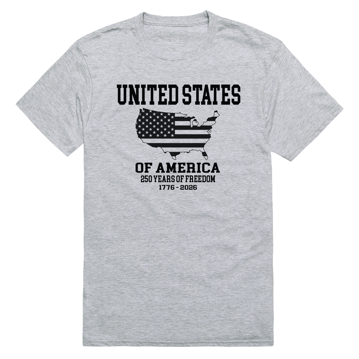 UPC 019812459470 product image for AN3-247-HGY-04 America Anniversary US Map Short Sleeve T-Shirt, Heather Gray | upcitemdb.com