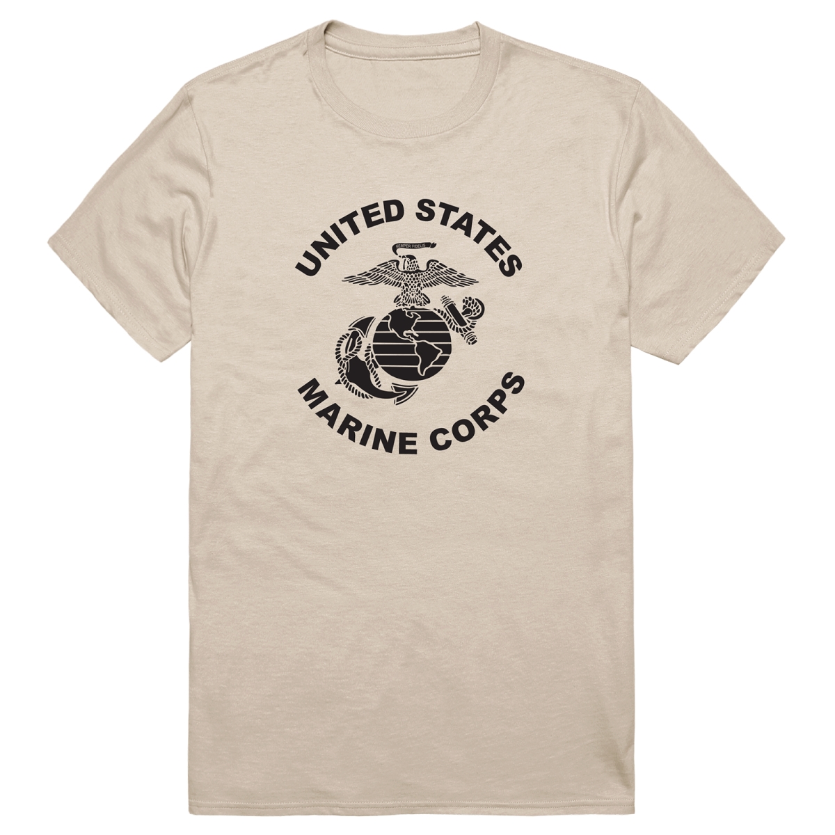 AM5-MC7-SND-04 Basic Military US Marines 7 Short Sleeve T-Shirt, Sand - Extra Large