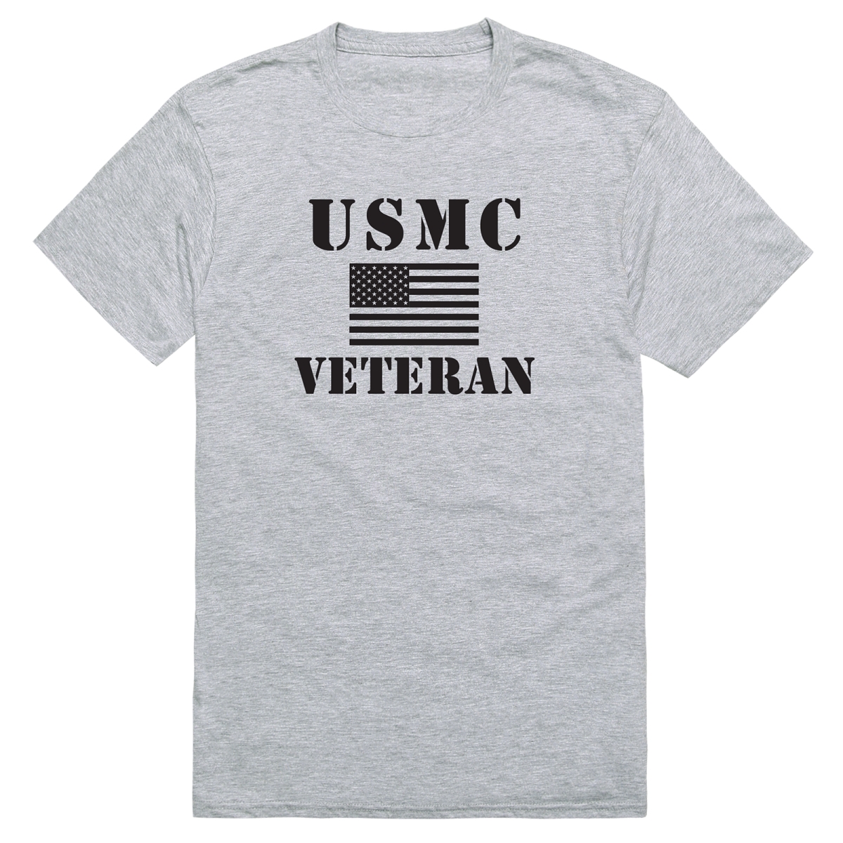 AM5-MC6-HGY-01 Basic Military US Marines 6 Short Sleeve T-Shirt, Heather Gray - Small