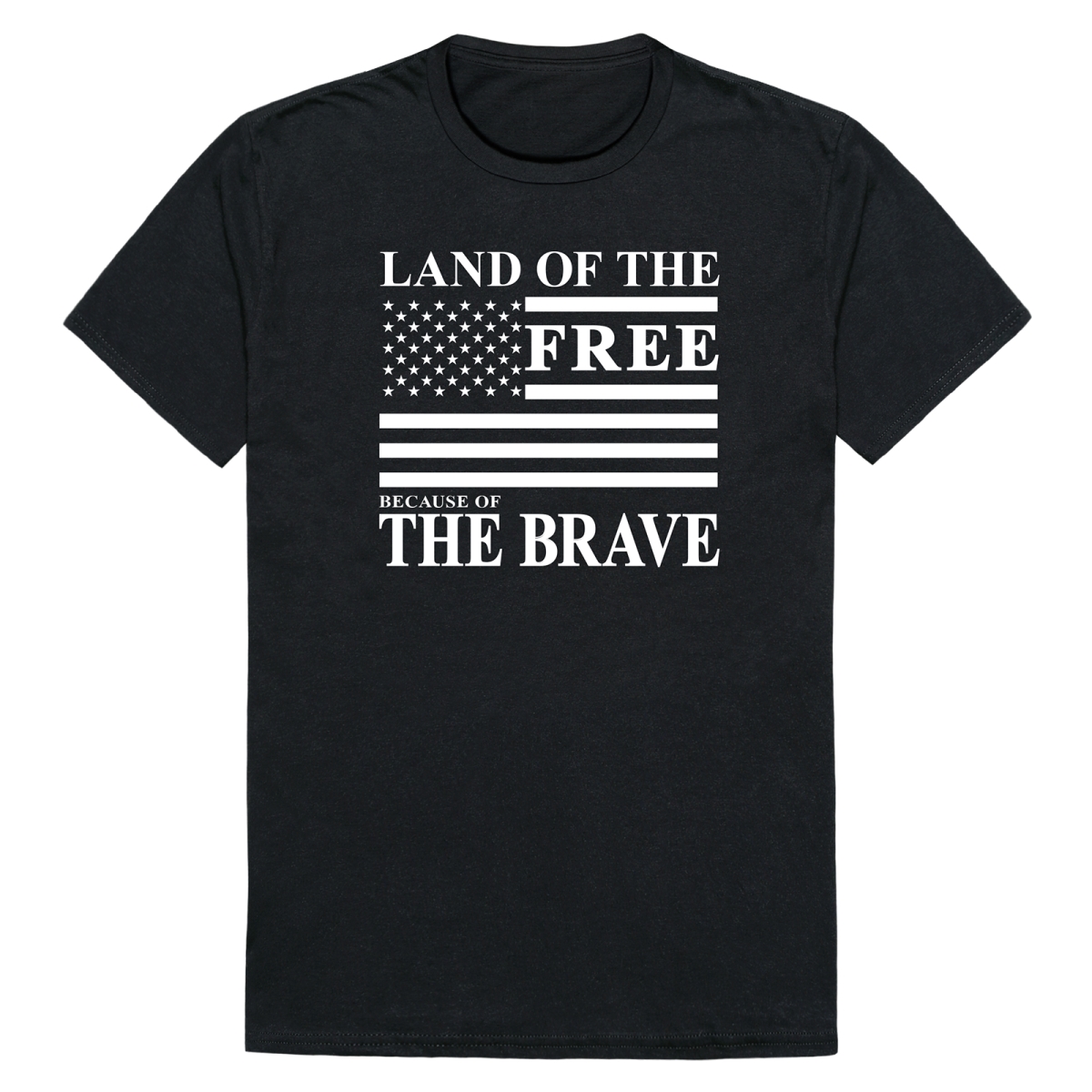 AN3-260-BLK-02 America Anniversary Land of the Free Short Sleeve T-Shirt, Black - Medium