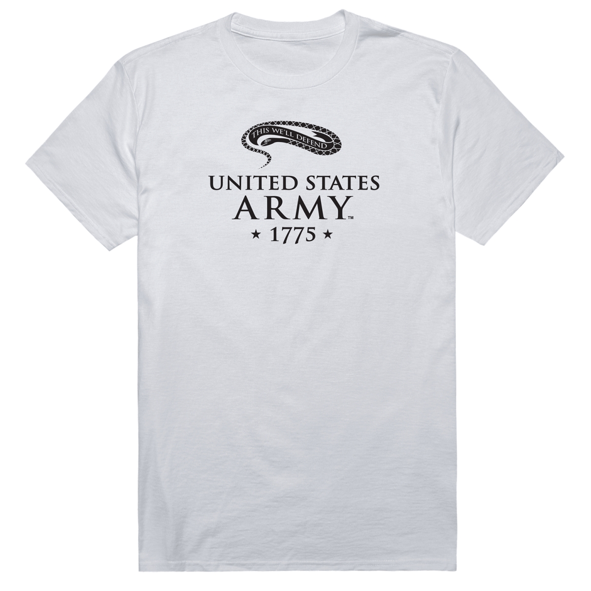 AM5-AR8-WHT-03 Basic Military Army 8 Short Sleeve T-Shirt, White - Large