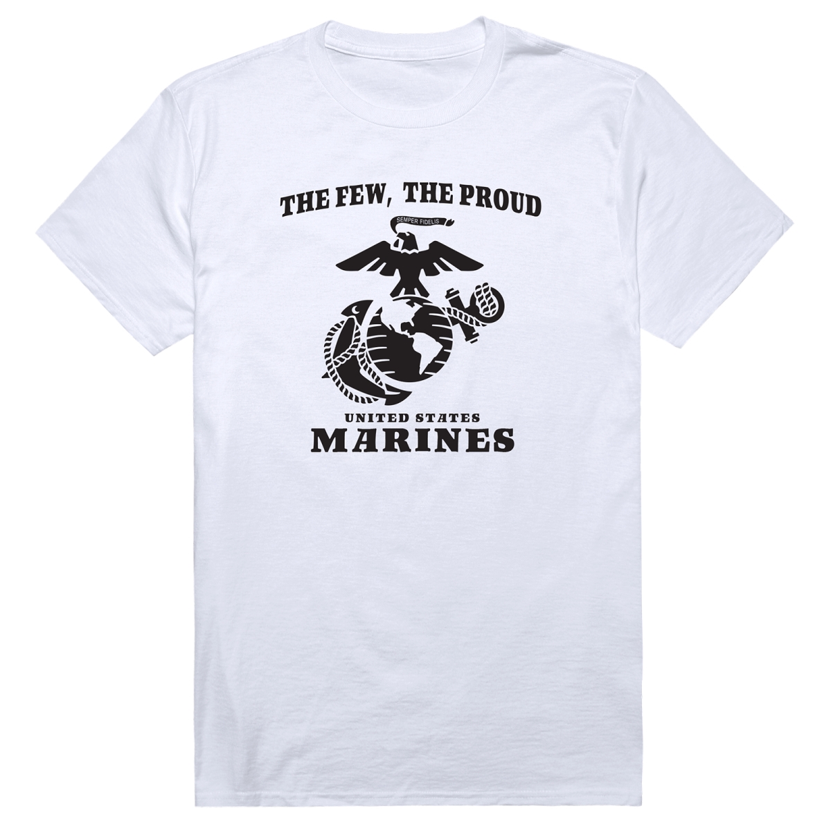 AM5-MC5-WHT-01 Basic Military US Marines 5 Short Sleeve T-Shirt, White - Small