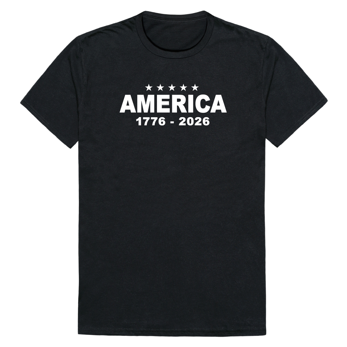 AN3-261-BLK-01 America Stars Anniversary Short Sleeve T-Shirt, Black - Small