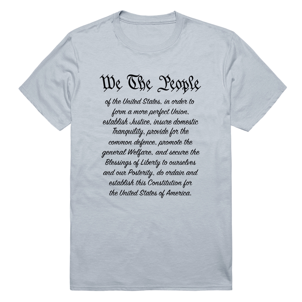 AN3-242-SIL-02 America Anniversary We the People Short Sleeve T-Shirt, Silver - Medium