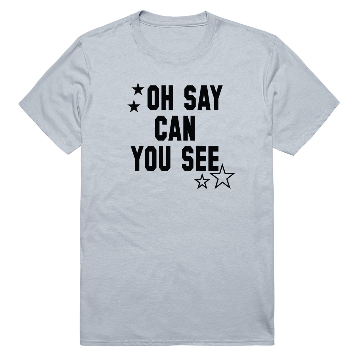 AN3-252-SIL-04 America Anniversary Oh Say Can You See Short Sleeve T-Shirt, Silver - Extra Large