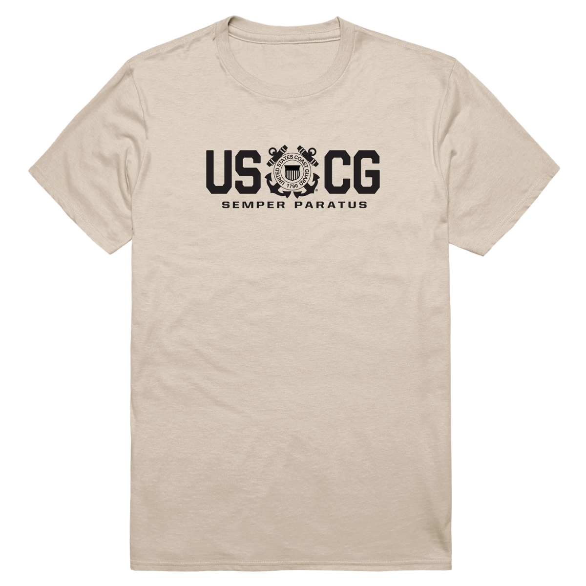 AM5-CG8-SND-04 Basic Military USCG 8 Short Sleeve T-Shirt, Sand - Extra Large